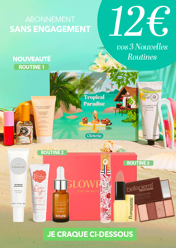 Les trois routines beauté Glowria proposées à 12 euros sans engagement