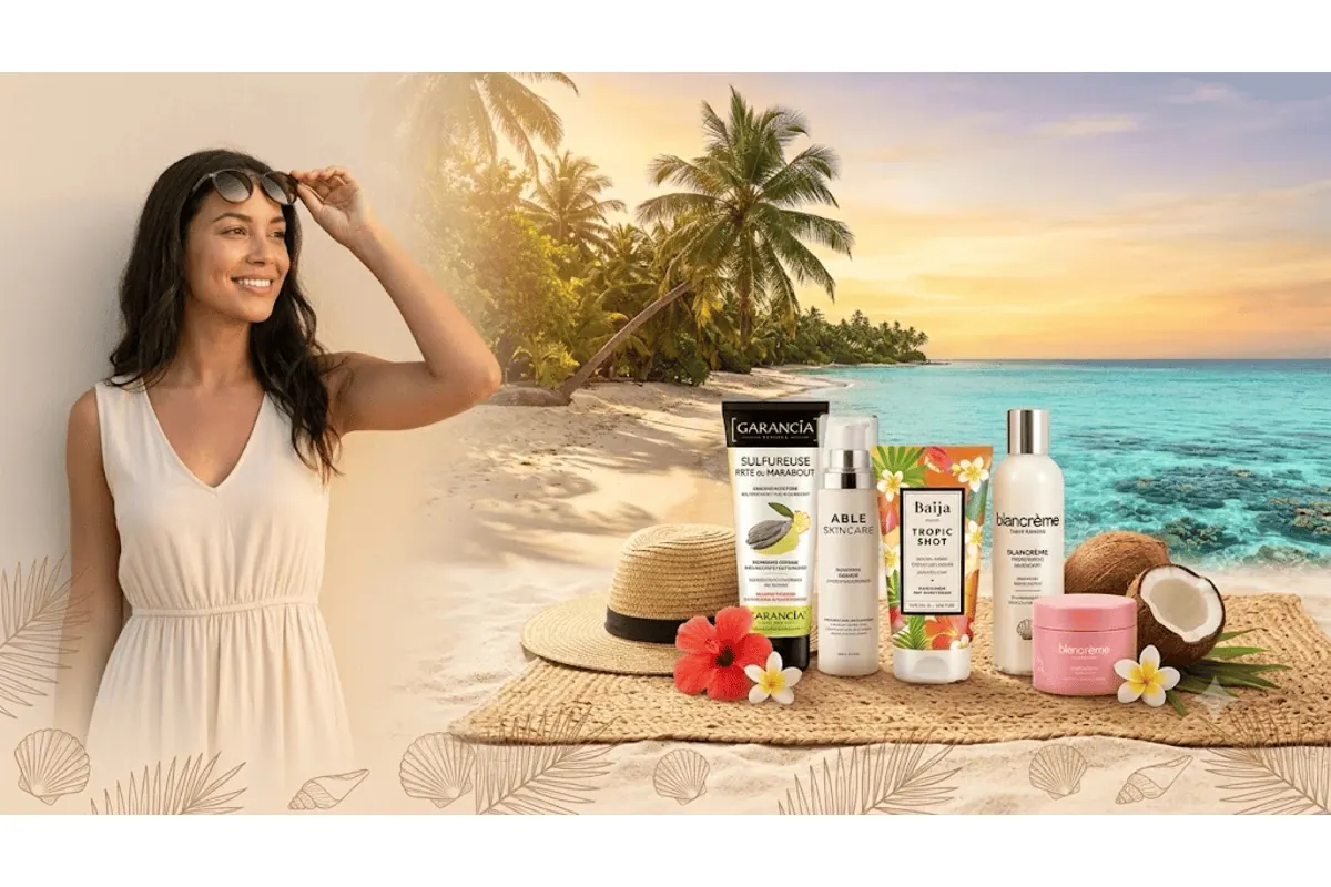 Routines Glowria plage Garancia Sulfureuse Able Skincare sérum acide hyaluronique rétinol Baija Tropic Shot Blancrème lait corps ambiance cocotier soleil