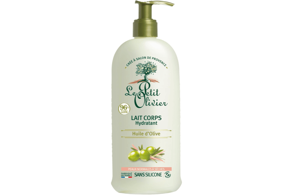 Le Petit Olivier Lait Corps Hydratant Huile Olive 250 ml peaux normales sèches 96 pourcent origine naturelle sans silicone fabriqué France