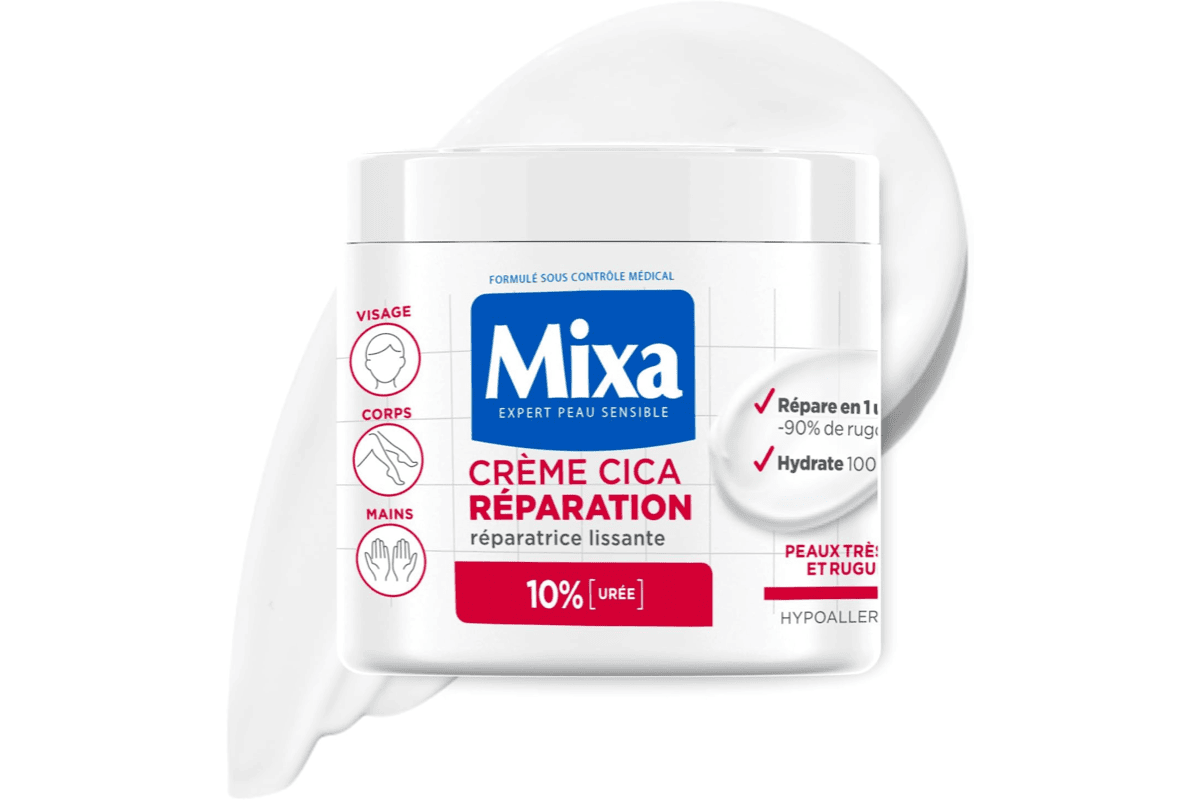 Mixa Crème Cica Réparation 400 ml peaux très sèches rugueuses hypoallergénique visage corps mains réparation longue durée