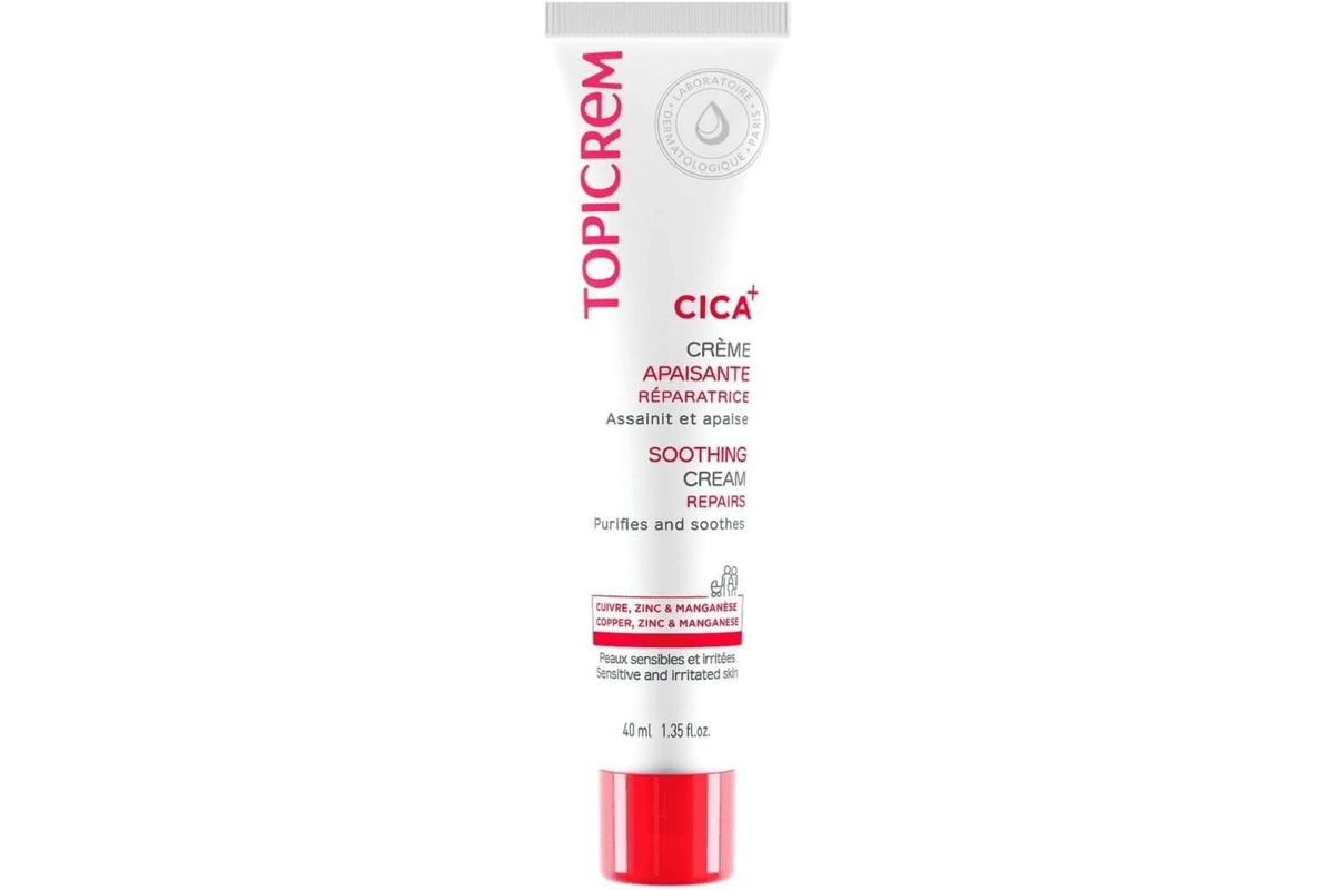 Topicrem CICA+ Crème Apaisante au Zinc et à l'Acide Hyaluronique 40ml peaux irritées sensibles bébé enfant adulte