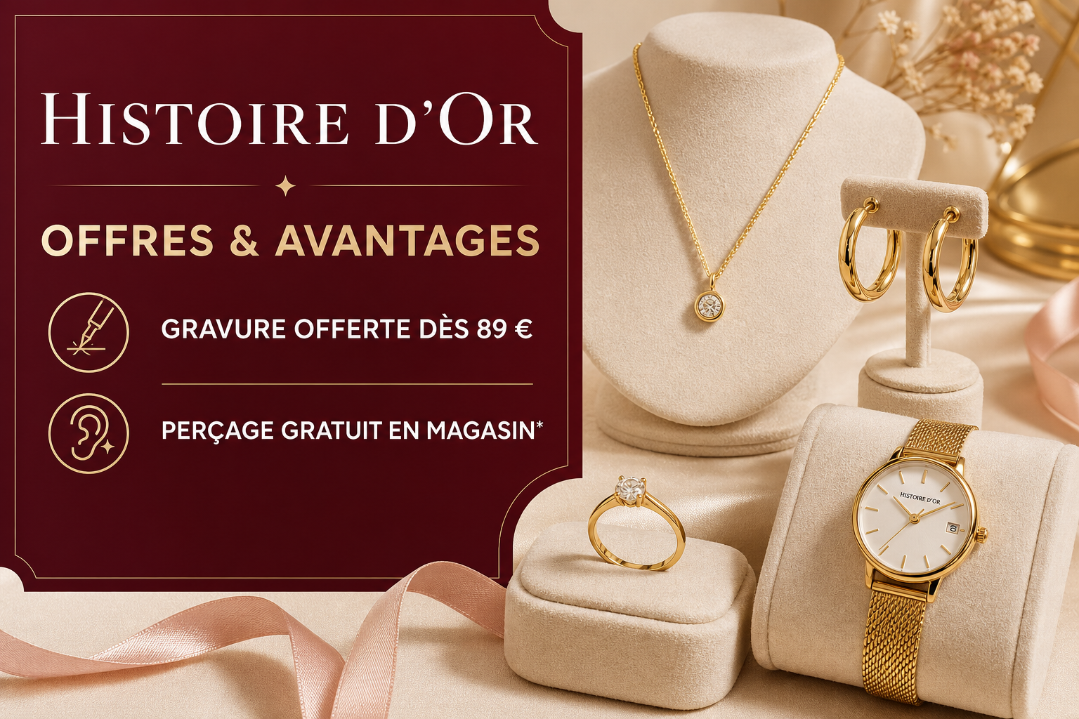Bijoux et montres Histoire d’Or avec livraison offerte et avantages fidélité