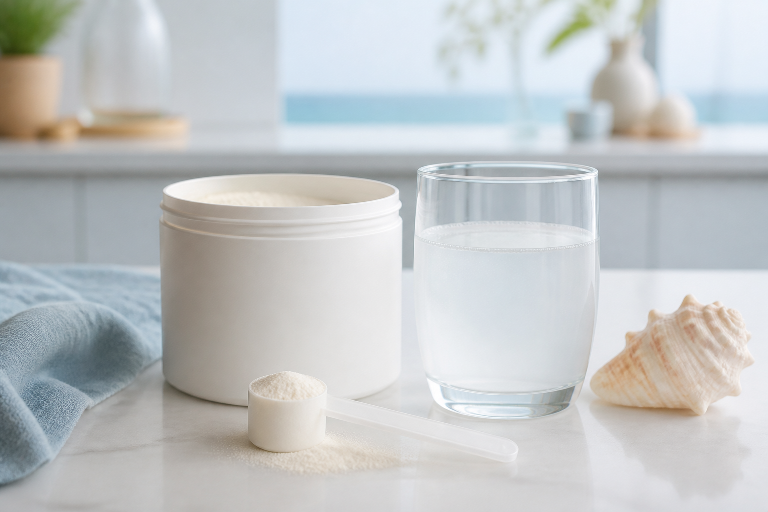 Poudre de collagène marin et boisson présentées pour un avis sur Humble+ Naticol