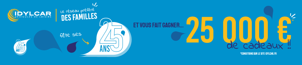 Jeu concours IDYLCAR 25 ans avec casque Sony et camping-car LEGO à gagner