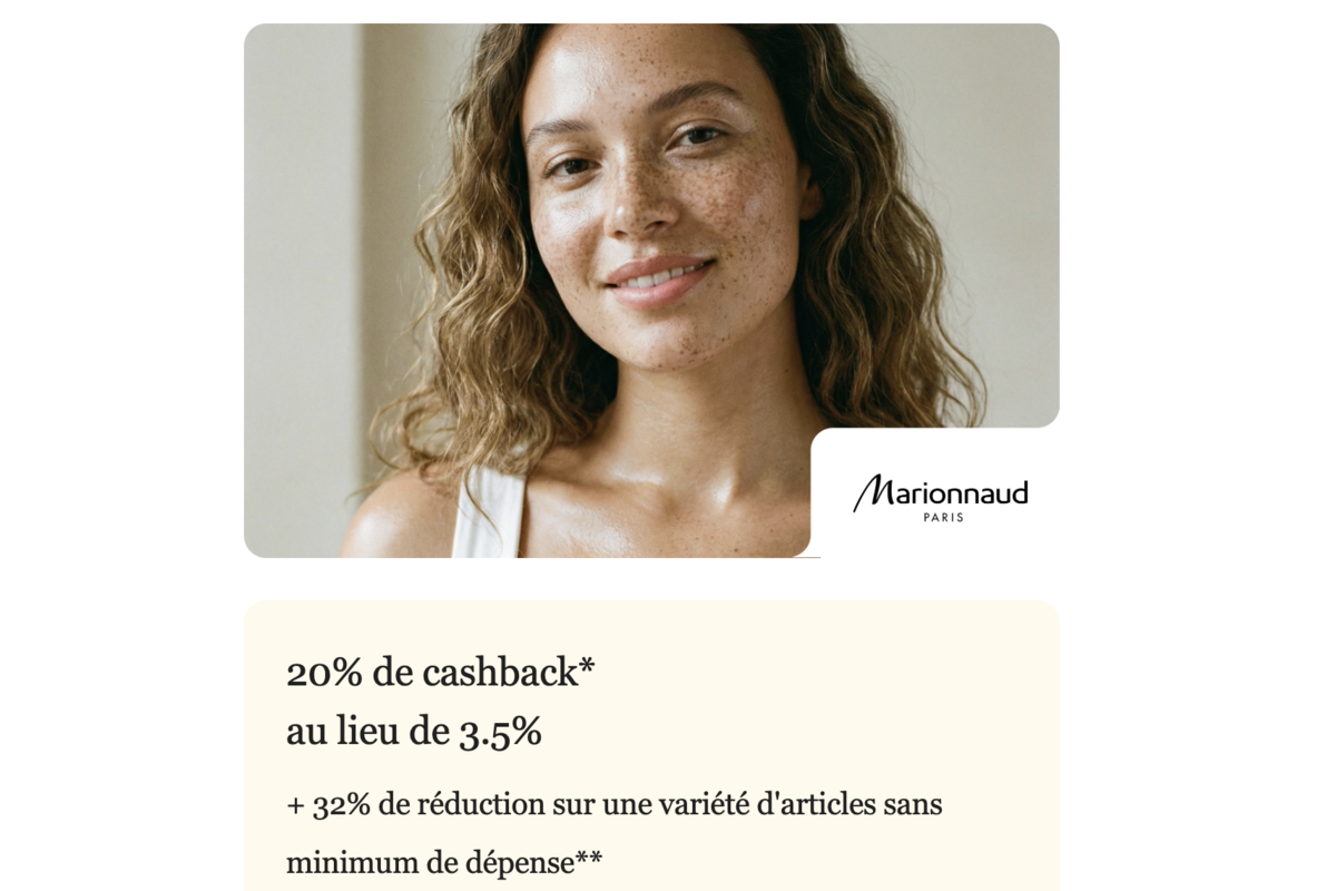 Marionnaud 20% cashback via iGraal + 32% de réduction