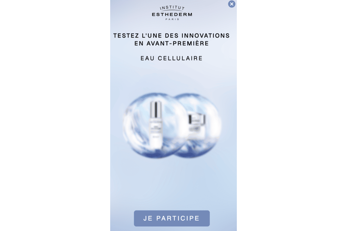 Institut Esthederm Eau Cellulaire gamme soins test gratuit