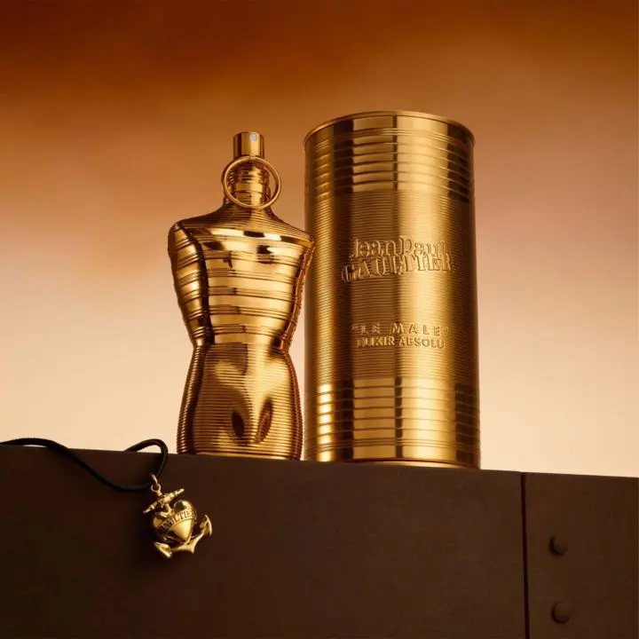Flacon doré Jean Paul Gaultier Le Male Elixir Absolu