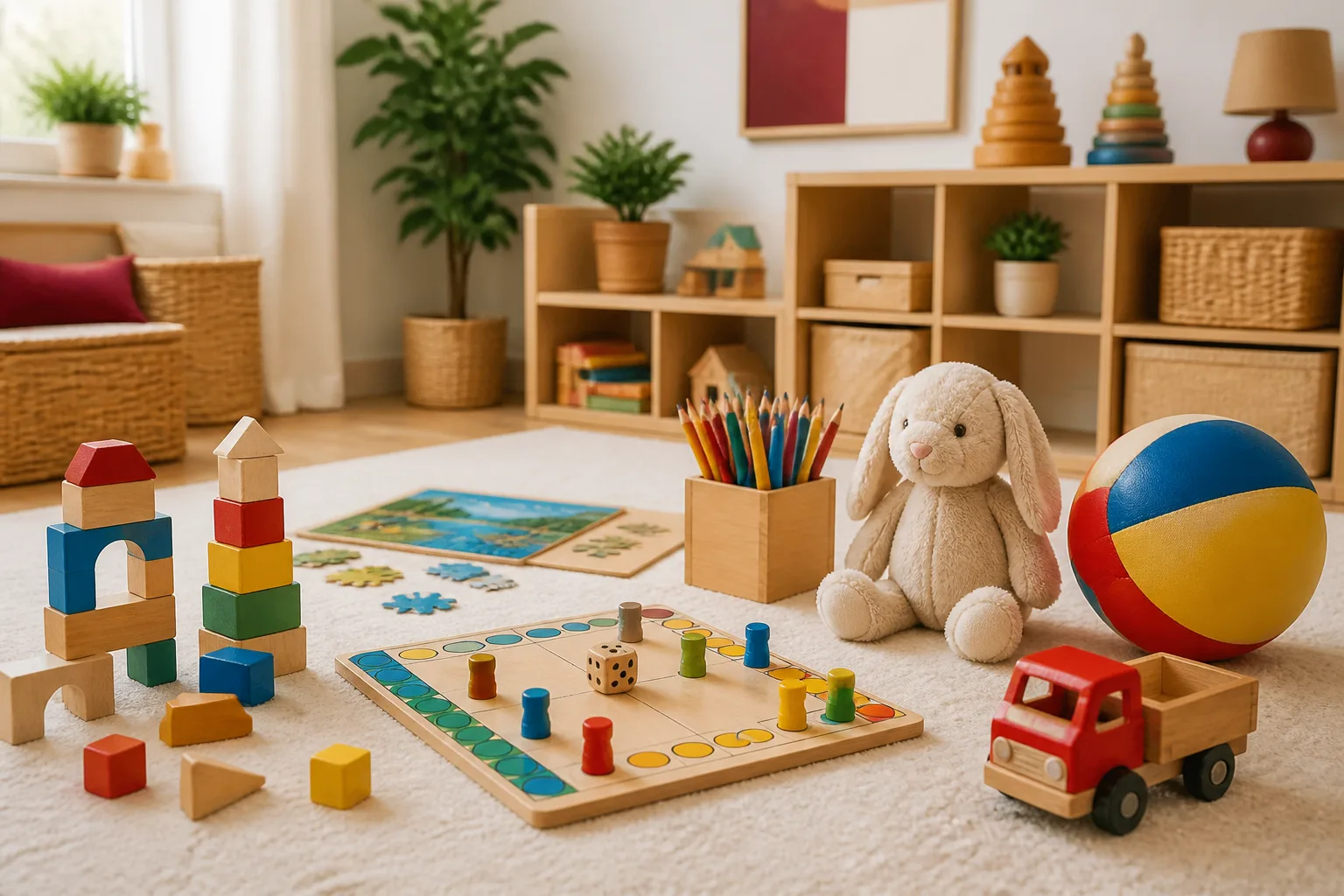 Sélection de jouets, jeux de société, puzzle et activités créatives pour enfants