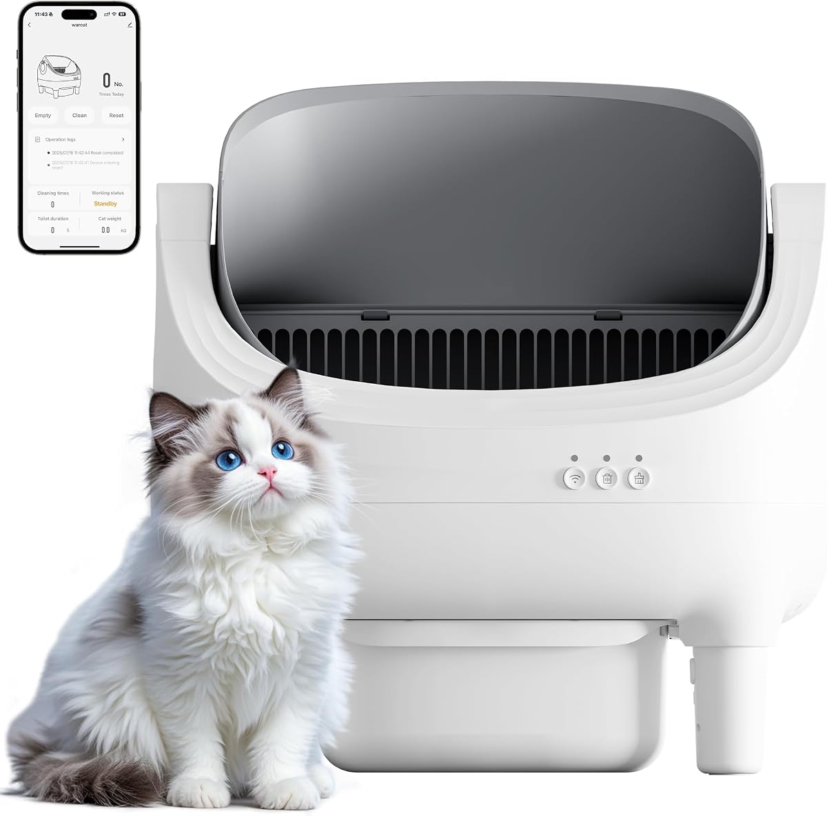 Litière automatique autonettoyante JUMMICO pour chat avec application mobile