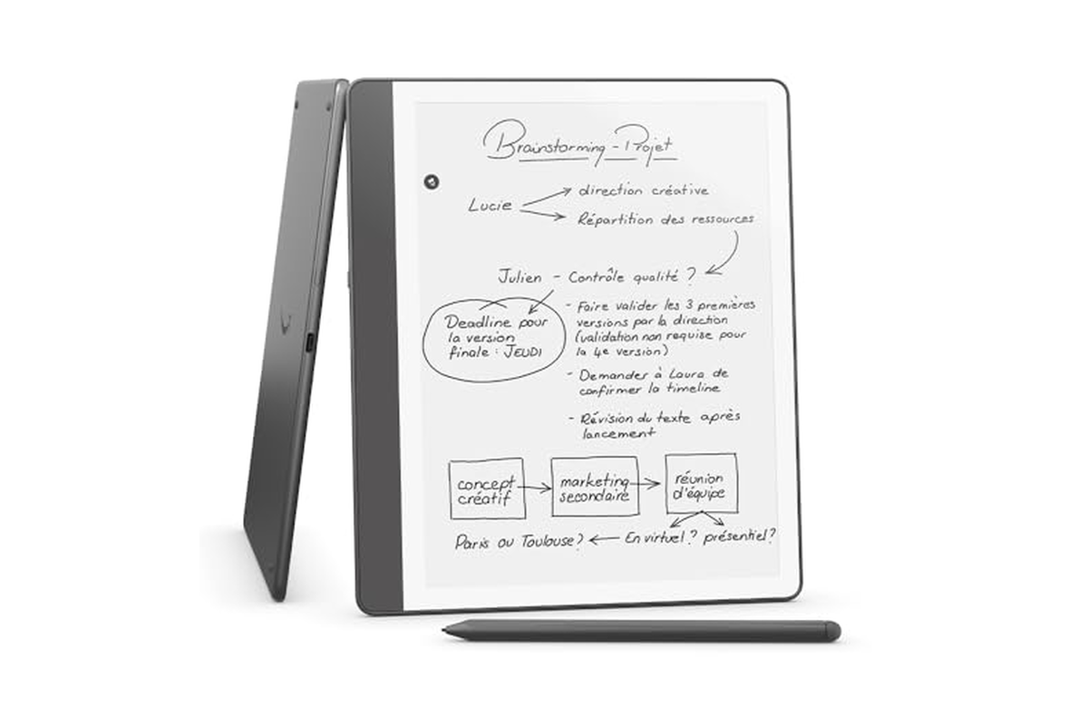 Kindle Scribe 32 Go gris tungstène avec son stylet premium et son écran antireflets de 10,2 pouces