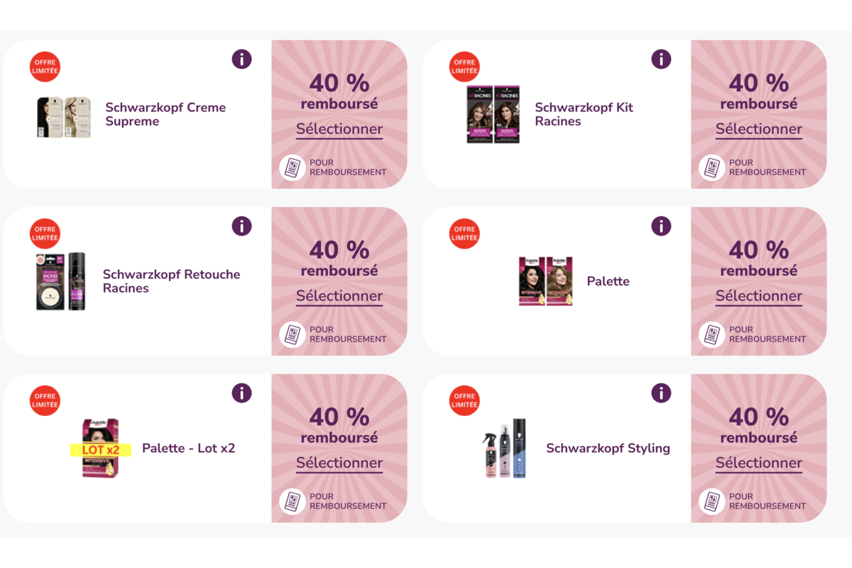 Offres de remboursement Schwarzkopf 40% sur La Belle Adresse