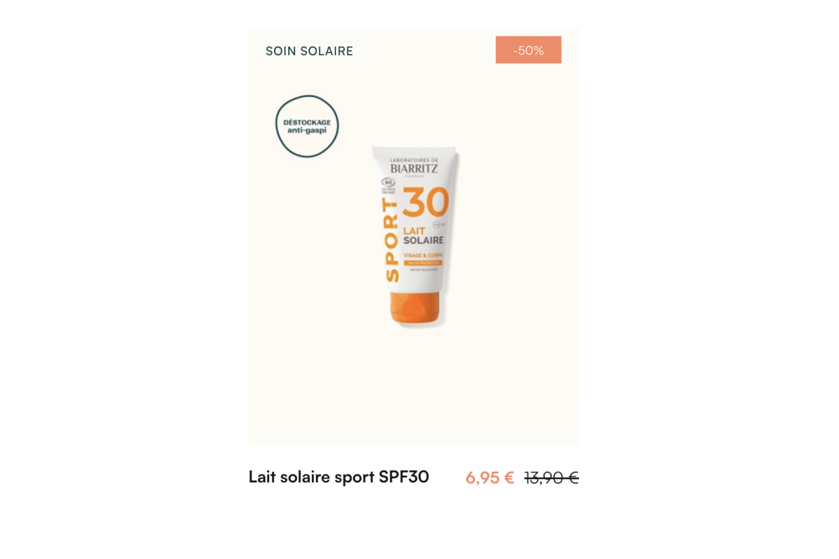 Laboratoires de Biarritz Lait solaire sport SPF30 bio à -50%