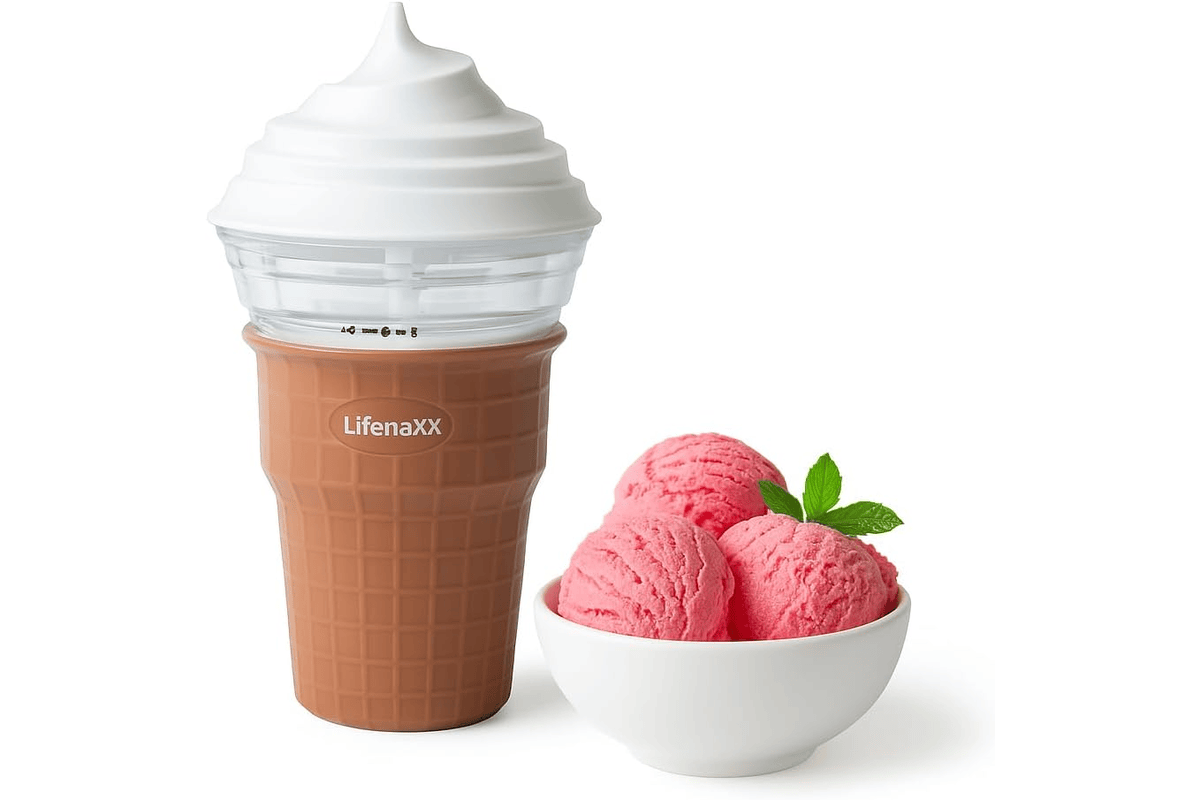 Lifenaxx sorbetière mini 450 ml compacte cuve à congélation agitateur pichet glaces sorbets