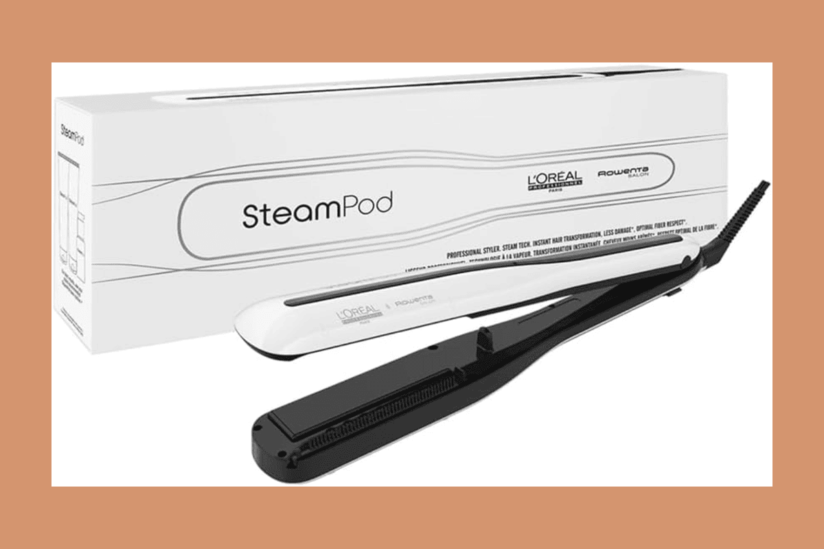 L'Oréal Steampod 3.0 lisseur vapeur d'eau professionnel réservoir intégré lissage brillant préserve hydratation naturelle cheveux épais crépus tenue 72h fabriqué en France