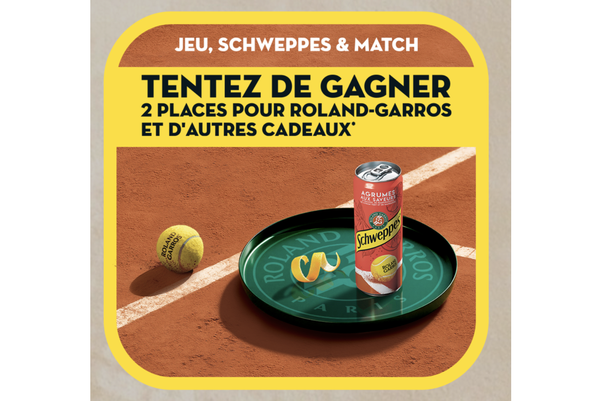 Jeu concours Marie Blachere Schweppes Roland-Garros 2 places et cadeaux