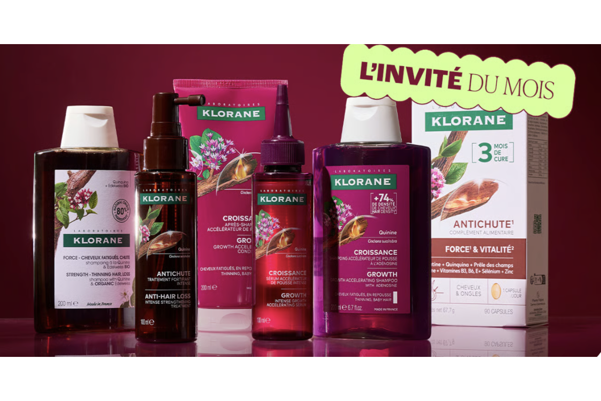 Klorane invité du mois Blissim soins cheveux à la quinine jusqu'à -20%