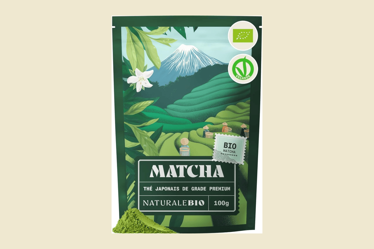 NaturaleBio Thé Matcha Bio Japonais 100 g qualité premium 100 % naturel poudre