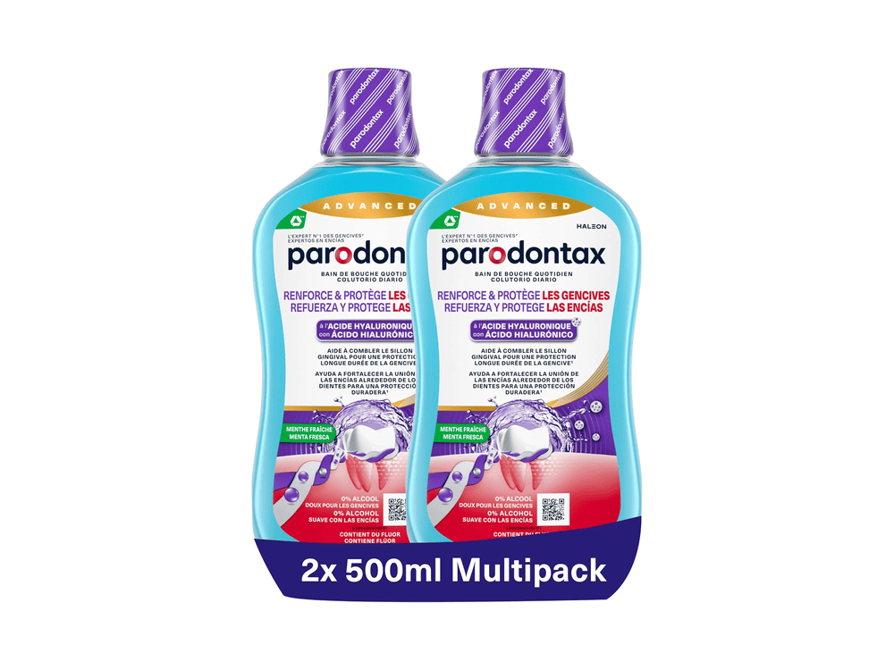 Parodontax Bain de Bouche Quotidien Acide Hyaluronique renforce protège gencives combat plaque premium Amazon 2026