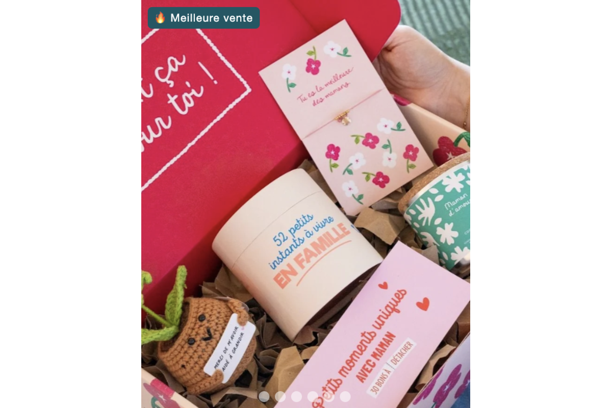 Coffret 5 cadeaux Mieux Que Des Fleurs Fête des Mères sel de bain bougie bracelet cartes
