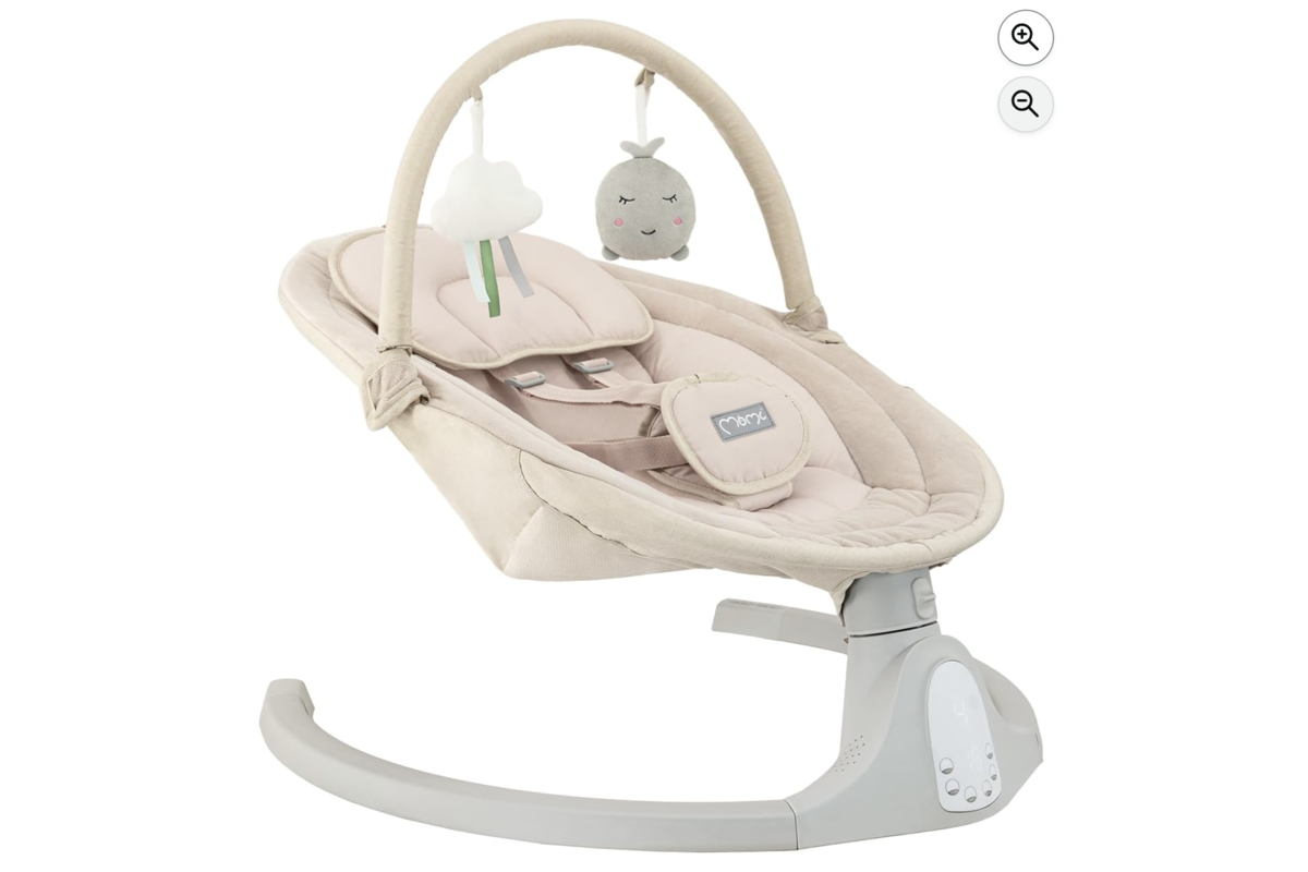 MoMi KENANI SAND balancelle bébé beige Bluetooth écran LED jusqu'à 9 kg