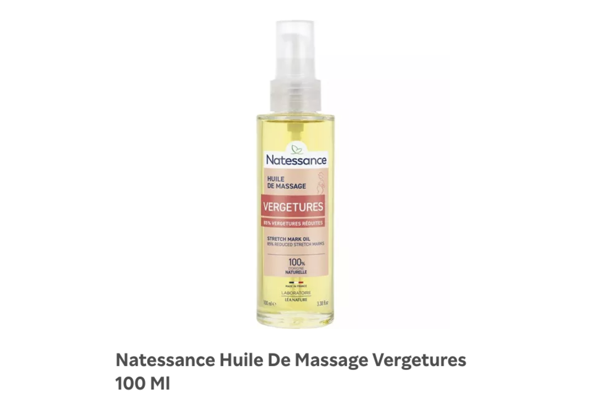 Natessance Huile de Massage Vergetures 100 ml