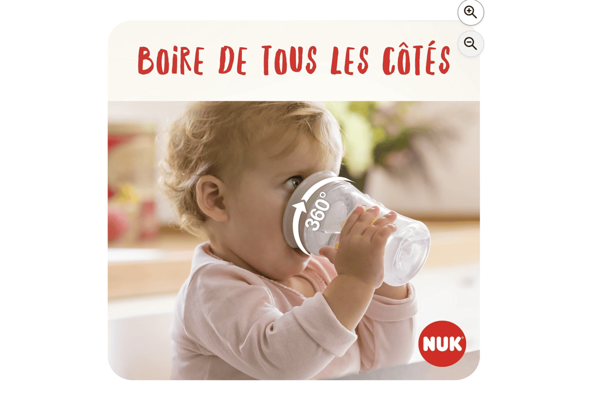 NUK Magic Cup lot de 2 tasses d'apprentissage 230 ml à 13,95 € sur Amazon au lieu de 25,98 € (-46%) : bordure 360° antifuite, dès 8 mois, sans BPA, motifs lion/chat bleu ou hérisson, valve d'aération silicone, lavable lave-vaisselle, 5 540 avis 4,7/5