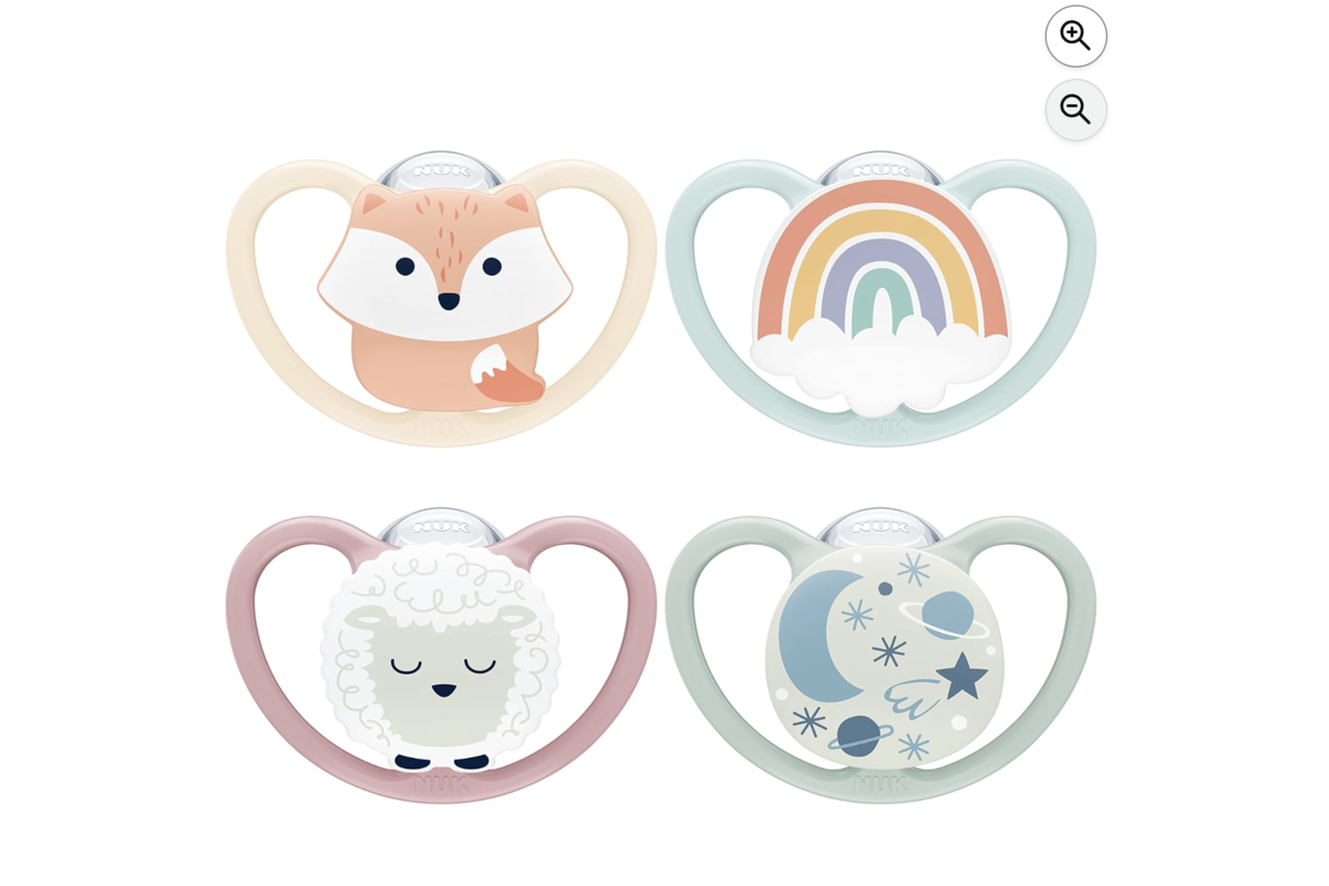 NUK Space Day & Night lot de 4 tétines phosphorescentes renard mouton