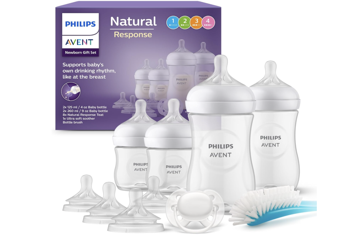 Kit biberons Philips Avent Natural Response nouveau-né avec tétines sucette et goupillon