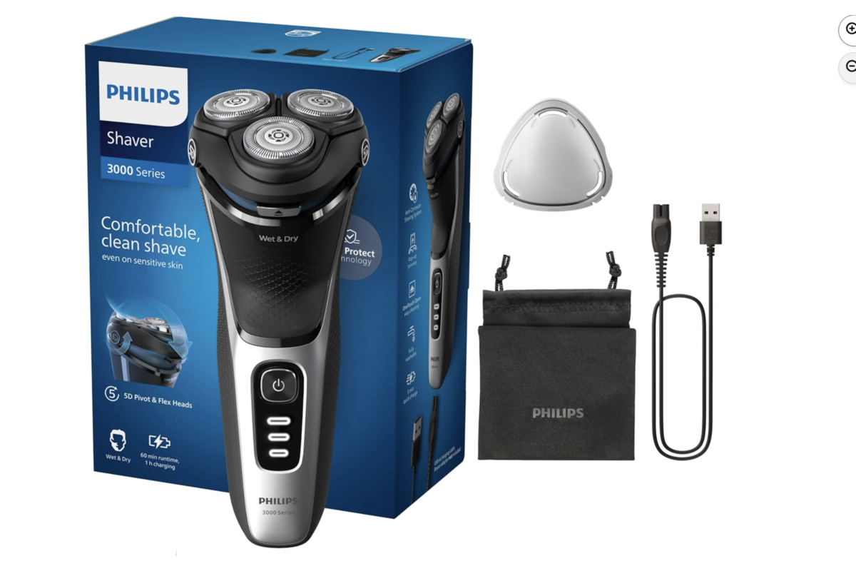 Philips rasoir électrique Series 3000 avec housse de voyage et câble USB