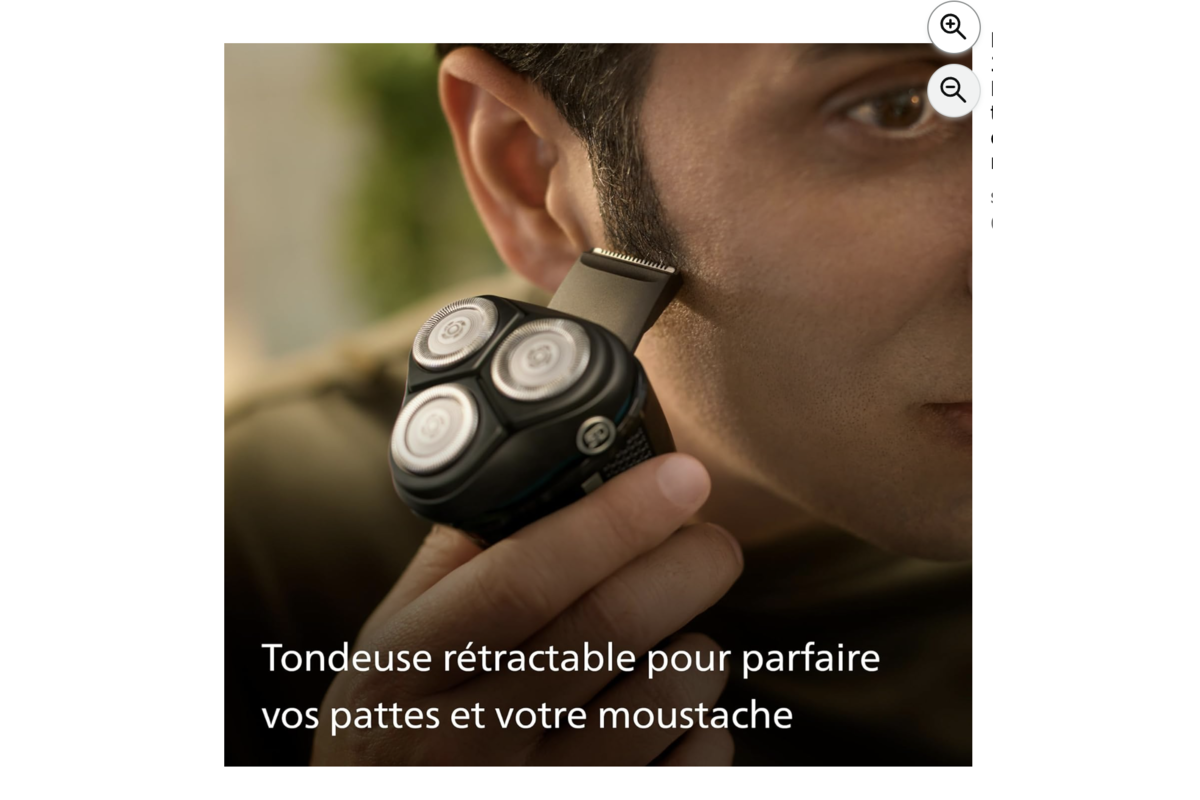 Rasoir électrique Philips Series 3000 avec tondeuse rétractable en utilisation