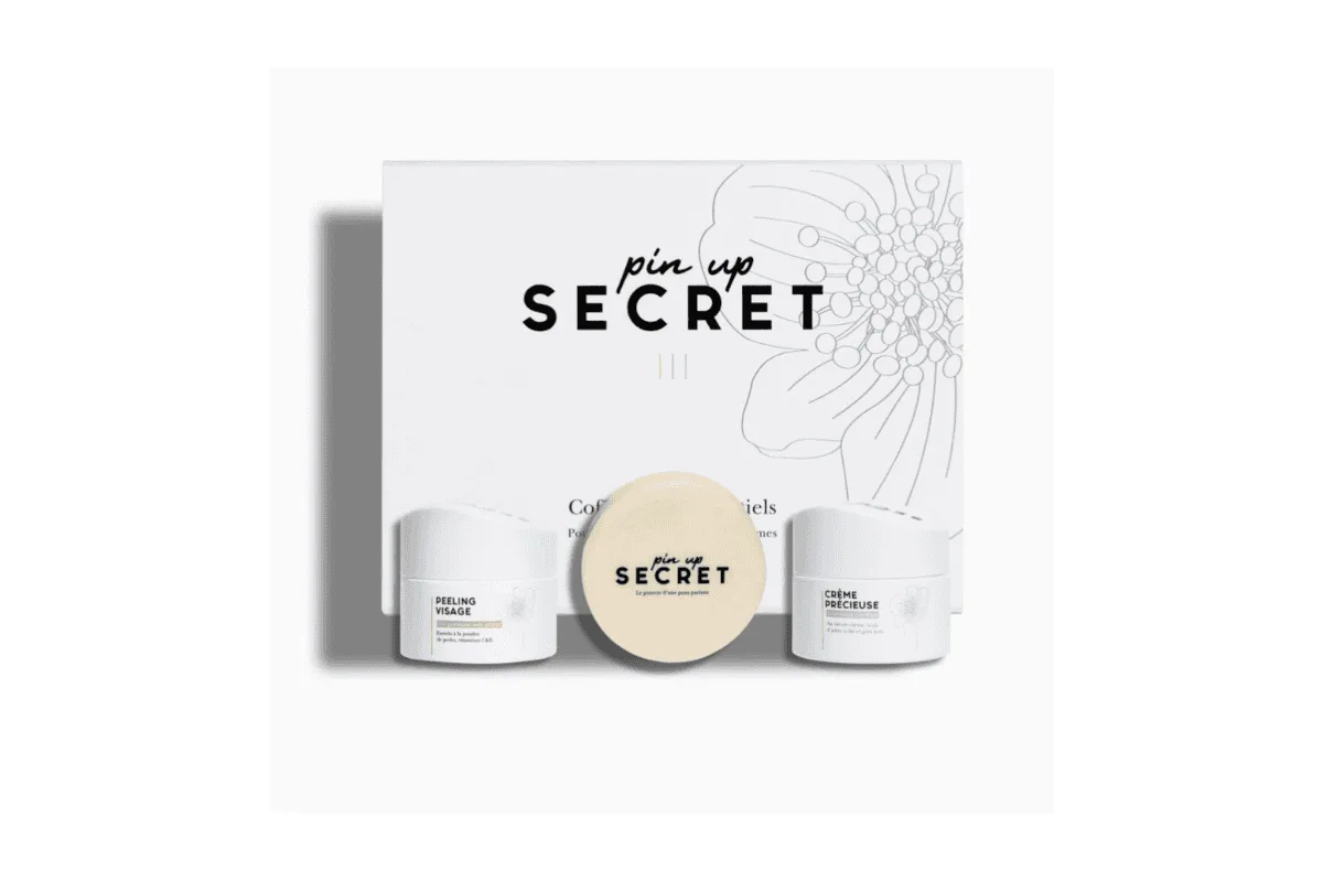 Coffret de soins visage Pin Up Secret avec savon au lait de chèvre, peeling et crème