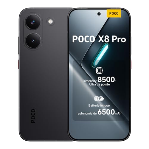 Smartphone Xiaomi POCO X8 Pro noir avec écran AMOLED