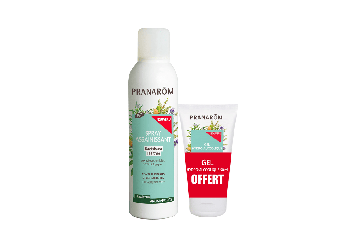 Duo Pack Spray Assainissant + Gel Hydroalcoolique Ravintsara Tea-tree Bio Pranarôm bon plan 2026-07-24