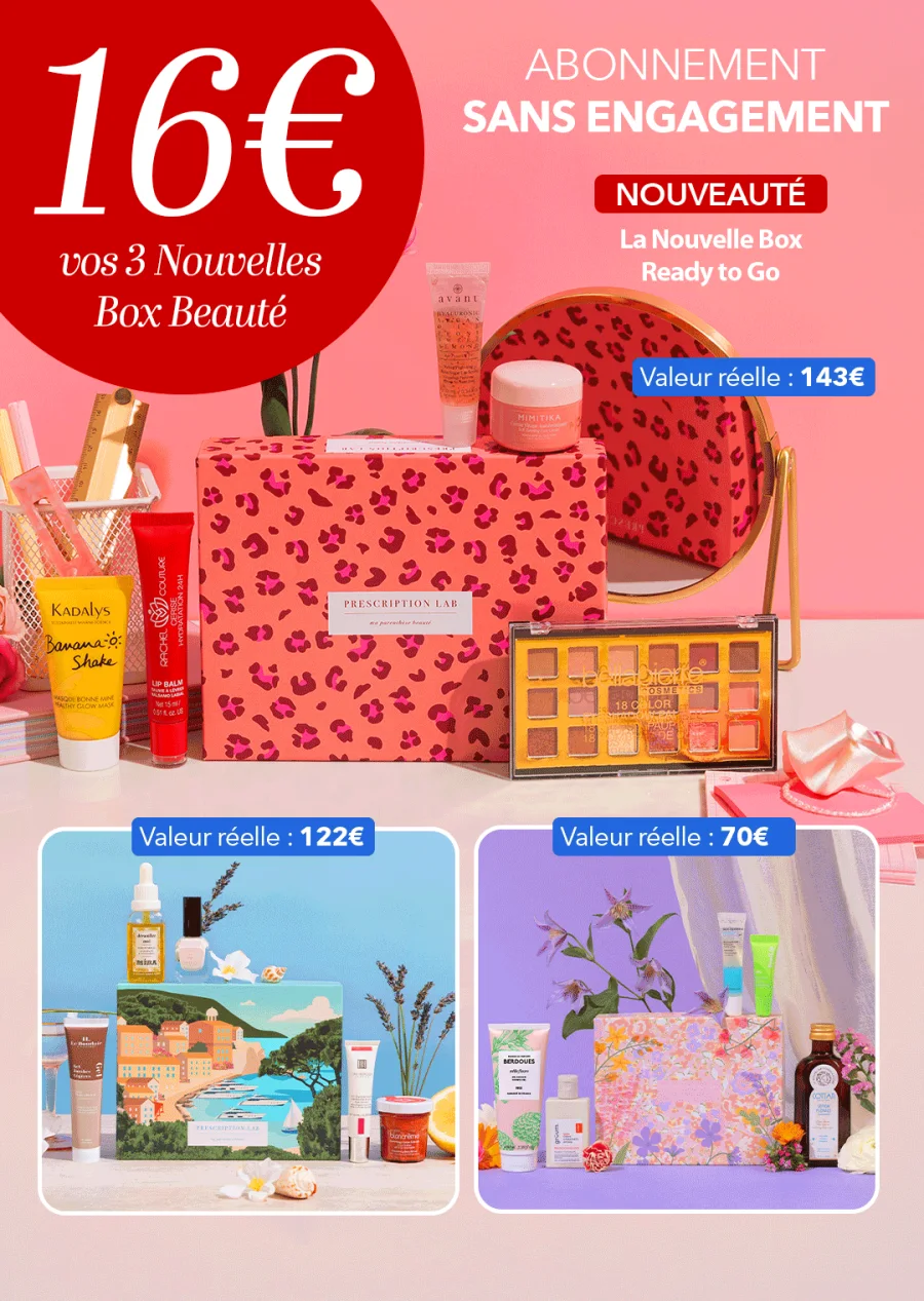 Contenu des trois box Prescription Lab et des quinze produits de l’offre French Days