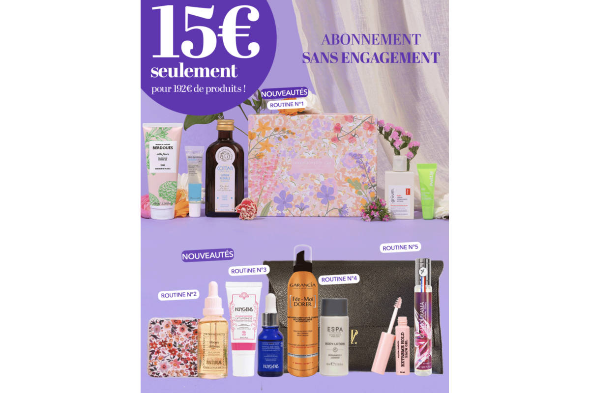 Prescription Lab offre flash 5 routines printanières 14 produits 15 euros