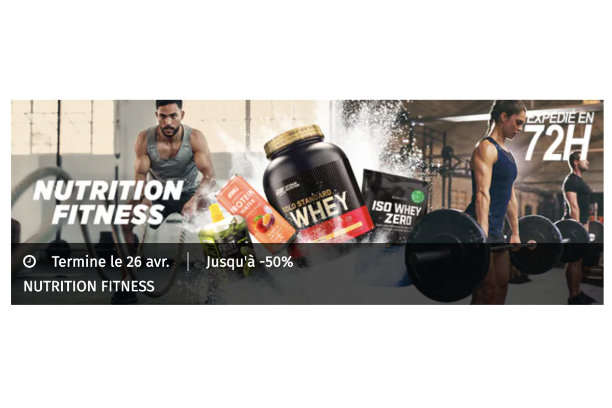 Vente privée nutrition fitness et whey protéines