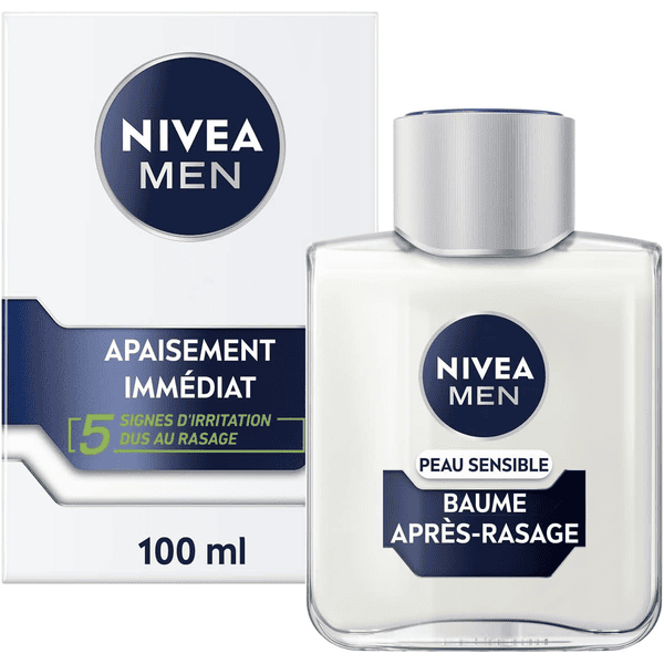 Nivea Men Sensitive Baume Après-Rasage 100ml camomille hamamélis 0% alcool peaux sensibles