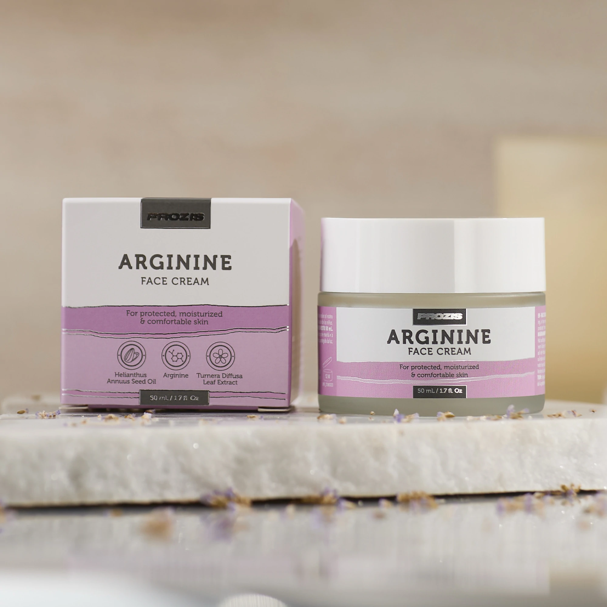 Pot de crème pour le visage Arginine Prozis 50 ml