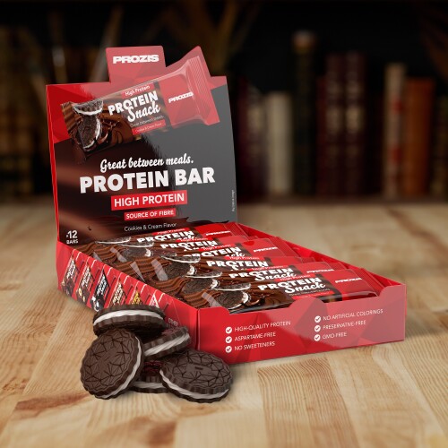 Prozis Protein Snack lot de 12 parfum biscuits et crème