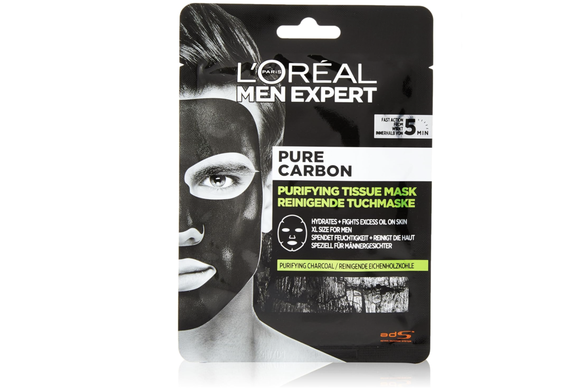 L'Oréal Men Expert Pure Carbon masque tissu purifiant charbon végétal format XL homme