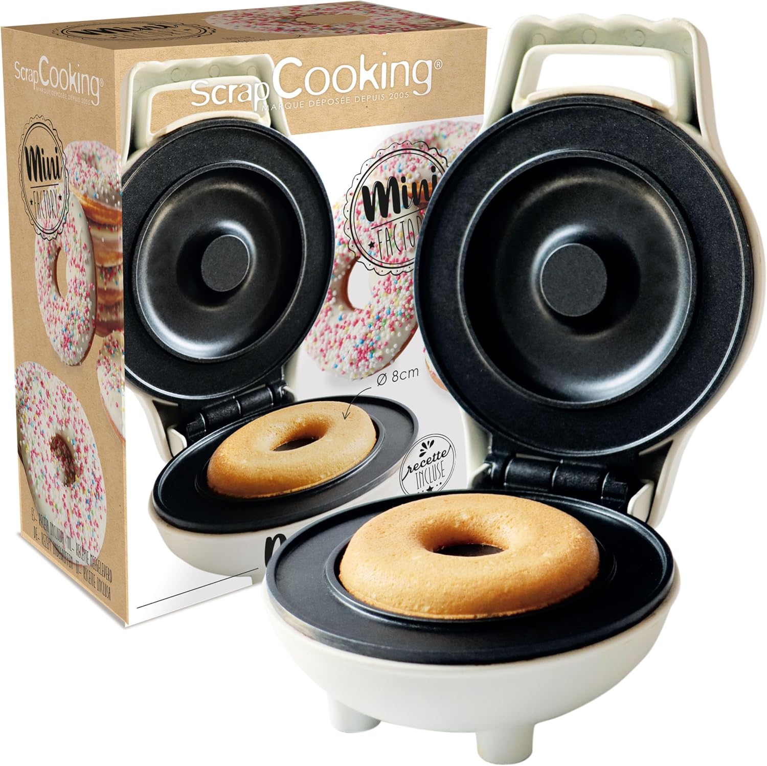 Machine à donuts ScrapCooking Mini Donut Factory avec plaque antiadhérente