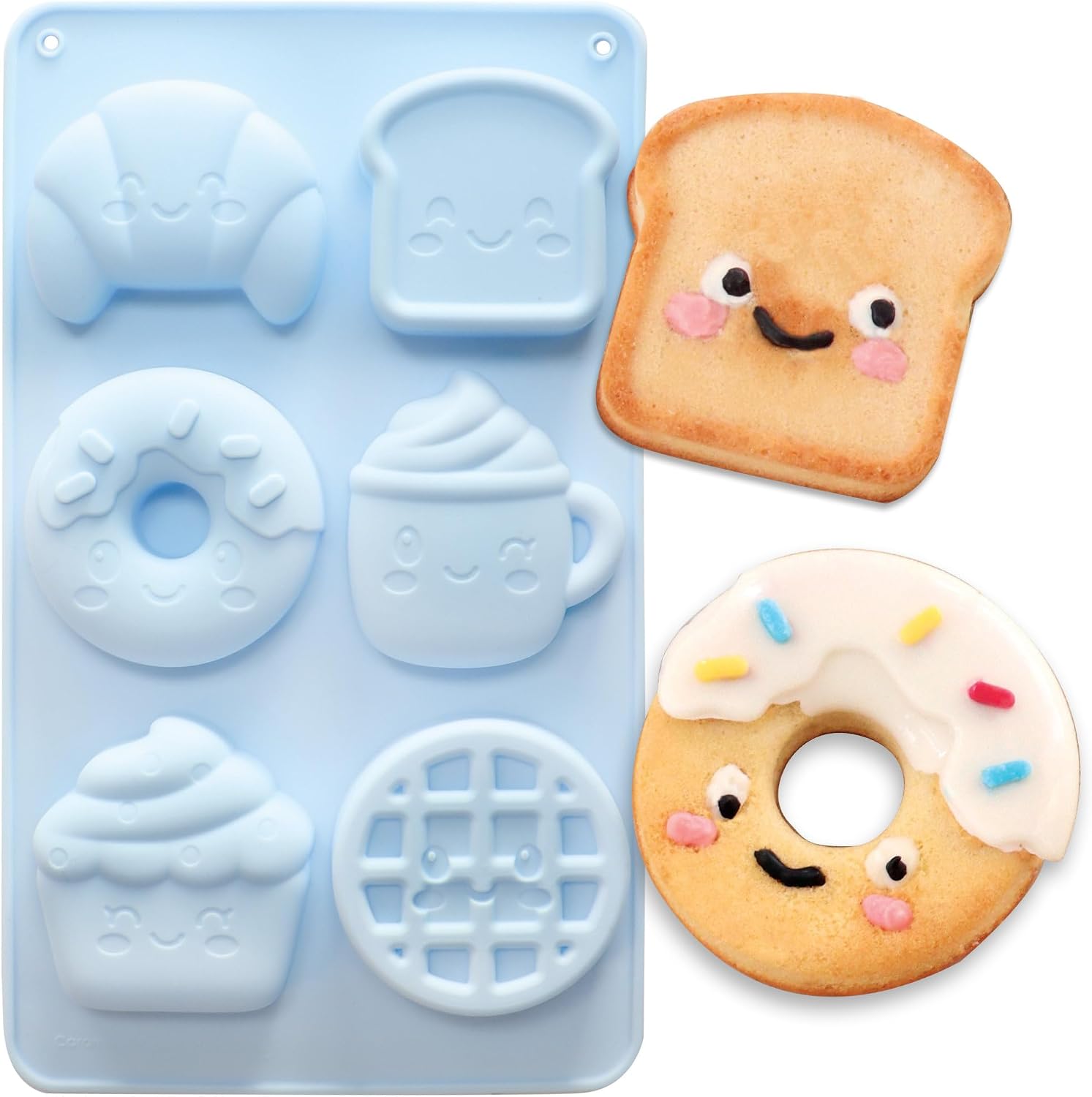 Moule bleu ScrapCooking avec six formes de gâteaux Kawaii