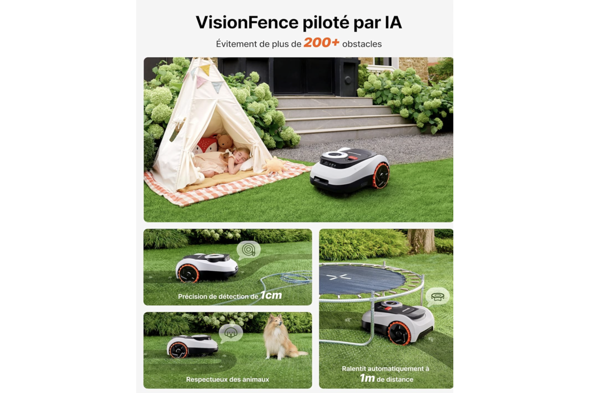 Segway Navimow VisionFence IA evitement obstacles animaux enfants