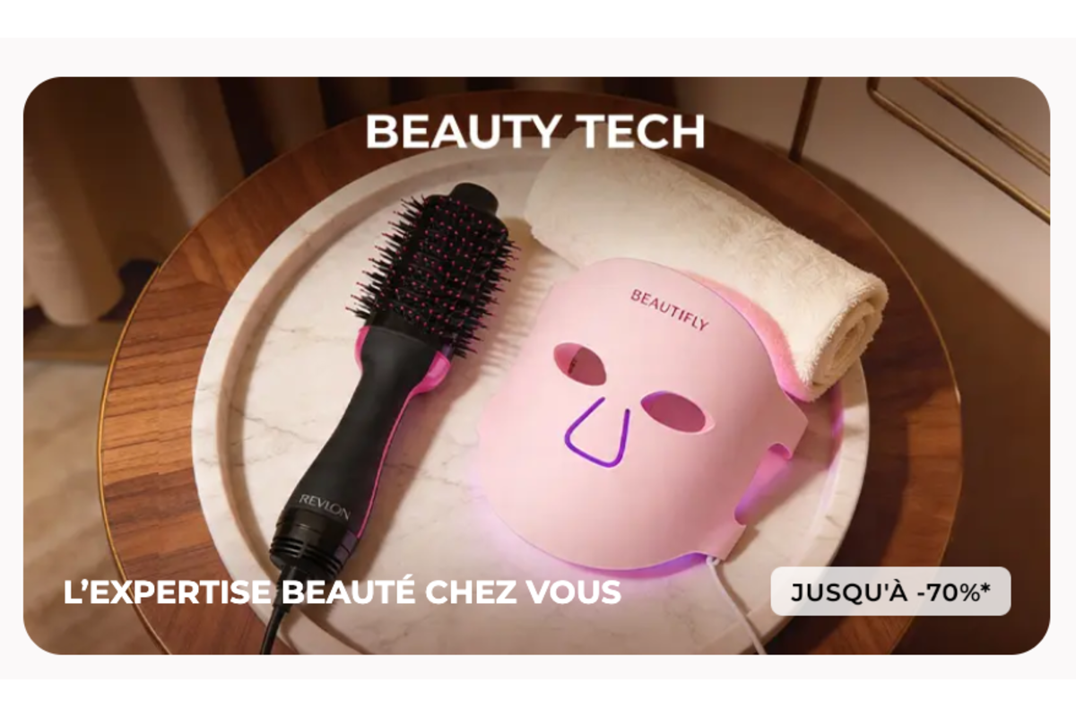 Vente Beauty Tech : masque LED et brosse soufflante expertise beauté