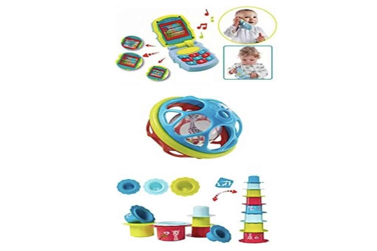 Coffret d'éveil Sophie la Girafe avec musical phone, soft ball et fleurs gigognes