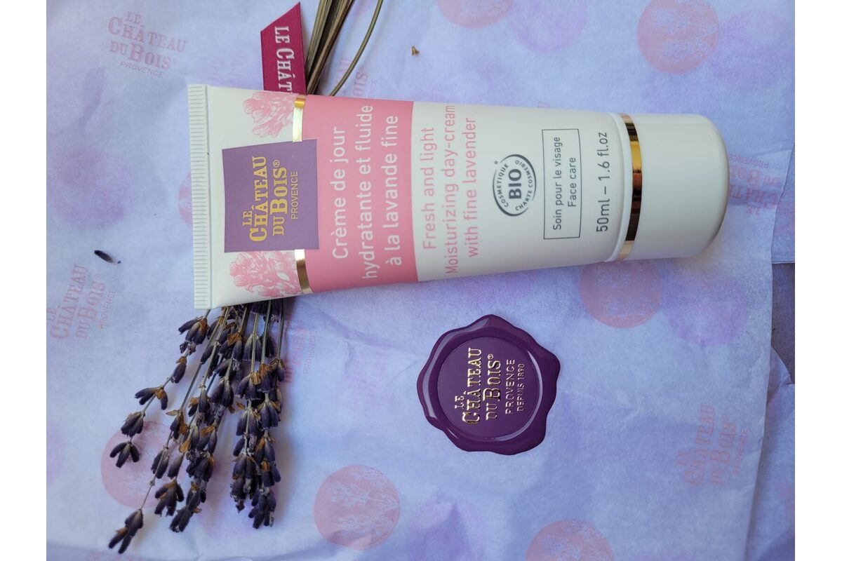 Crème de jour bio à la lavande fine du Château du Bois Provence COSMOS ORGANIC