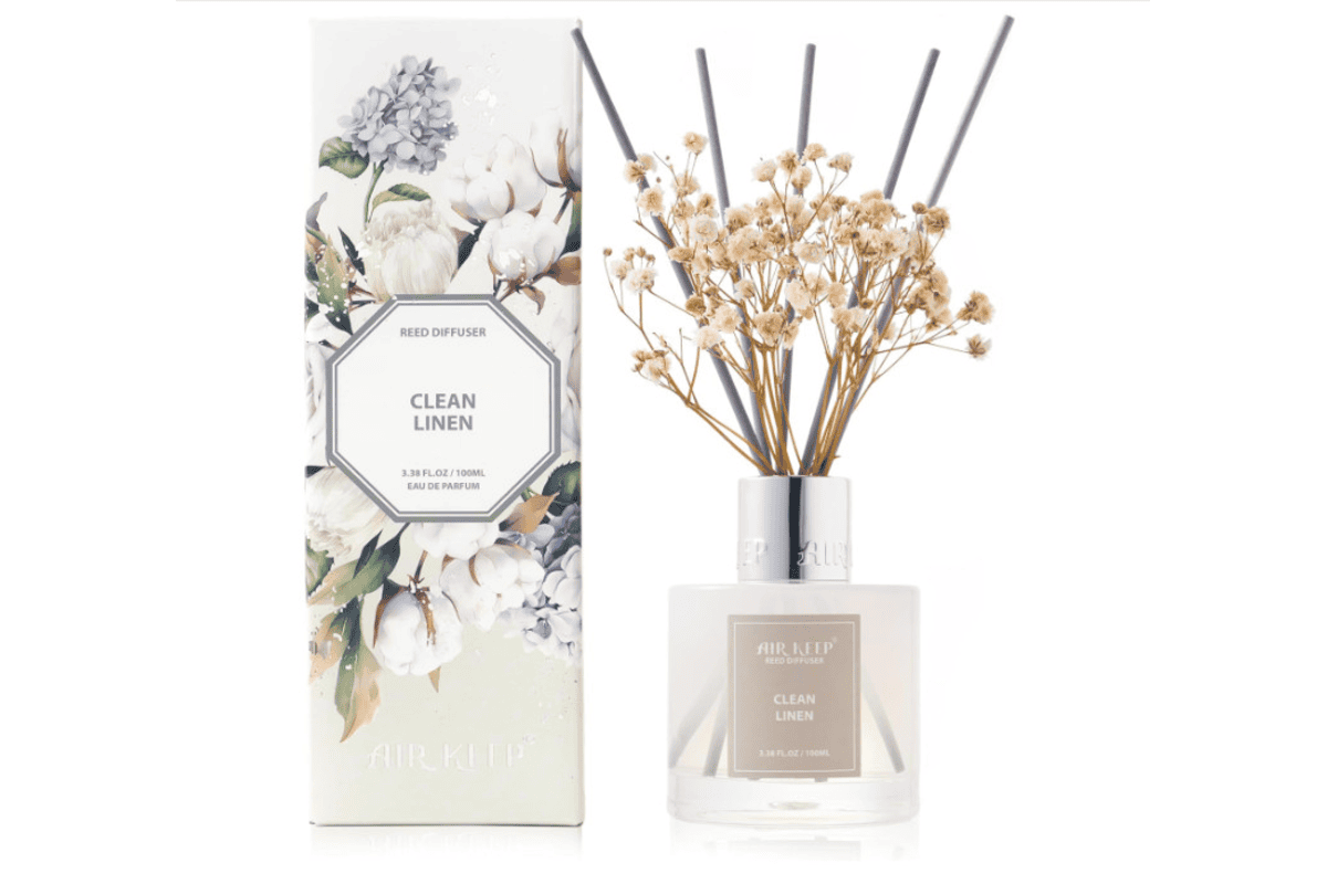 Diffuseur de parfum maison 100 ml bâtonnets rotin parfum linge propre frais test gratuit testerdesproduits