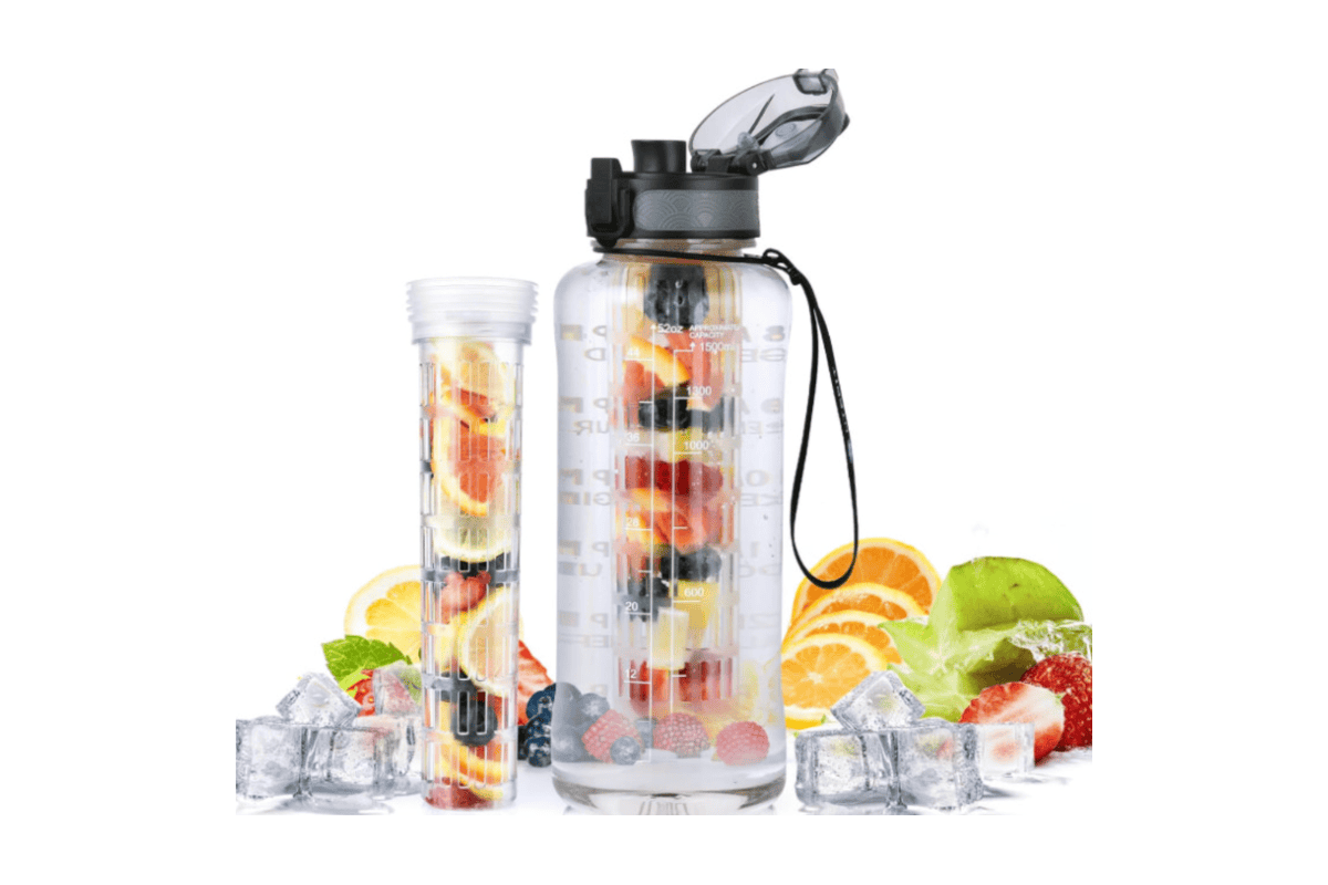 Test gratuit gourde infuseur bouteille d'eau motivante repères de temps infuseur fruits sans BPA TesterDesProduits 12 lots tirage 24 août 2026