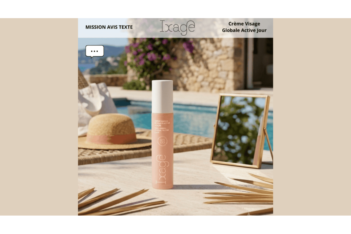 Test gratuit Ixage Crème Visage Globale Active Jour anti-âge bio Yuka 100/100 mission avis texte 22 juillet 2026
