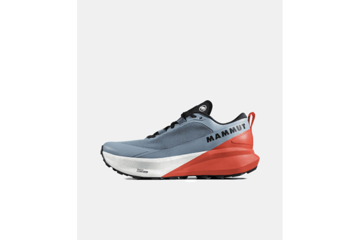 Chaussure de trail Mammut Aenergy Trail Endurance Ultra Low bleu acier orange test privé Outzer